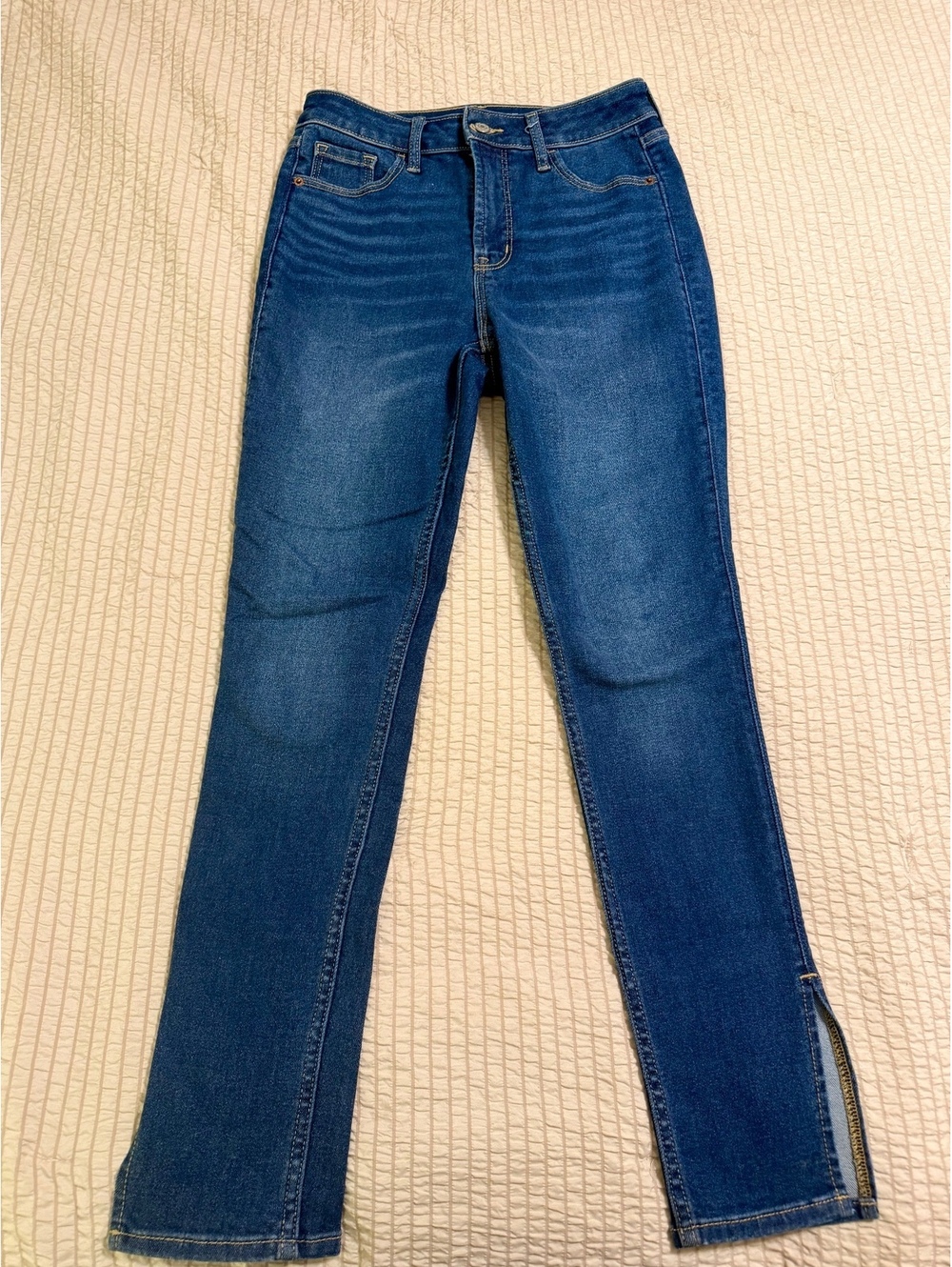 Old Navy Women Slit Extra High-Rise Rockstar Super Skinny Jeans Size 4 Dark Wash